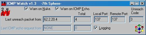 ICMP Watch aus dem Paket von 7th Sphere �berwacht die ICMP-Aktivit�ten.